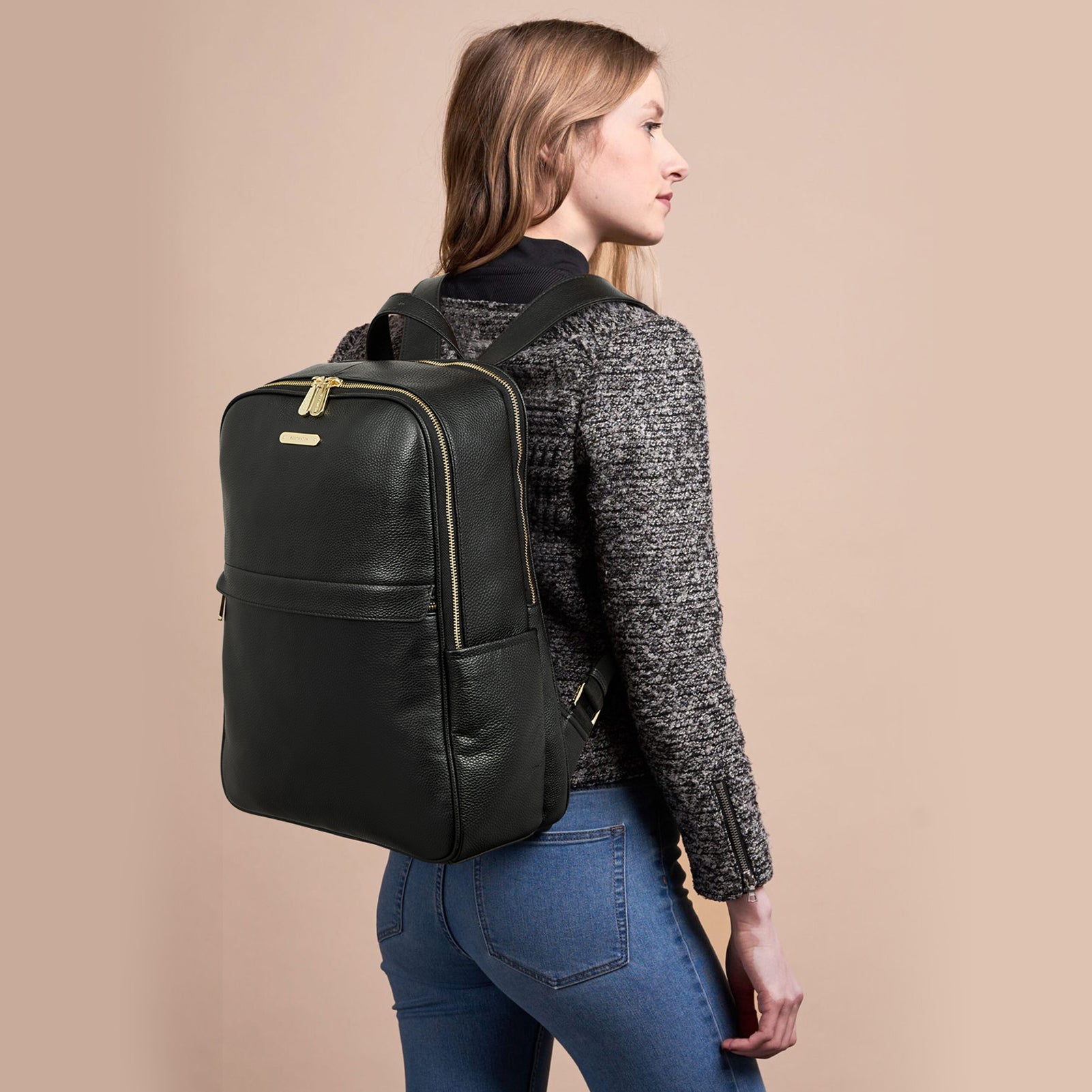 Nombongo Leather 15.6 Inch Laptop Daypack Backpack for Women