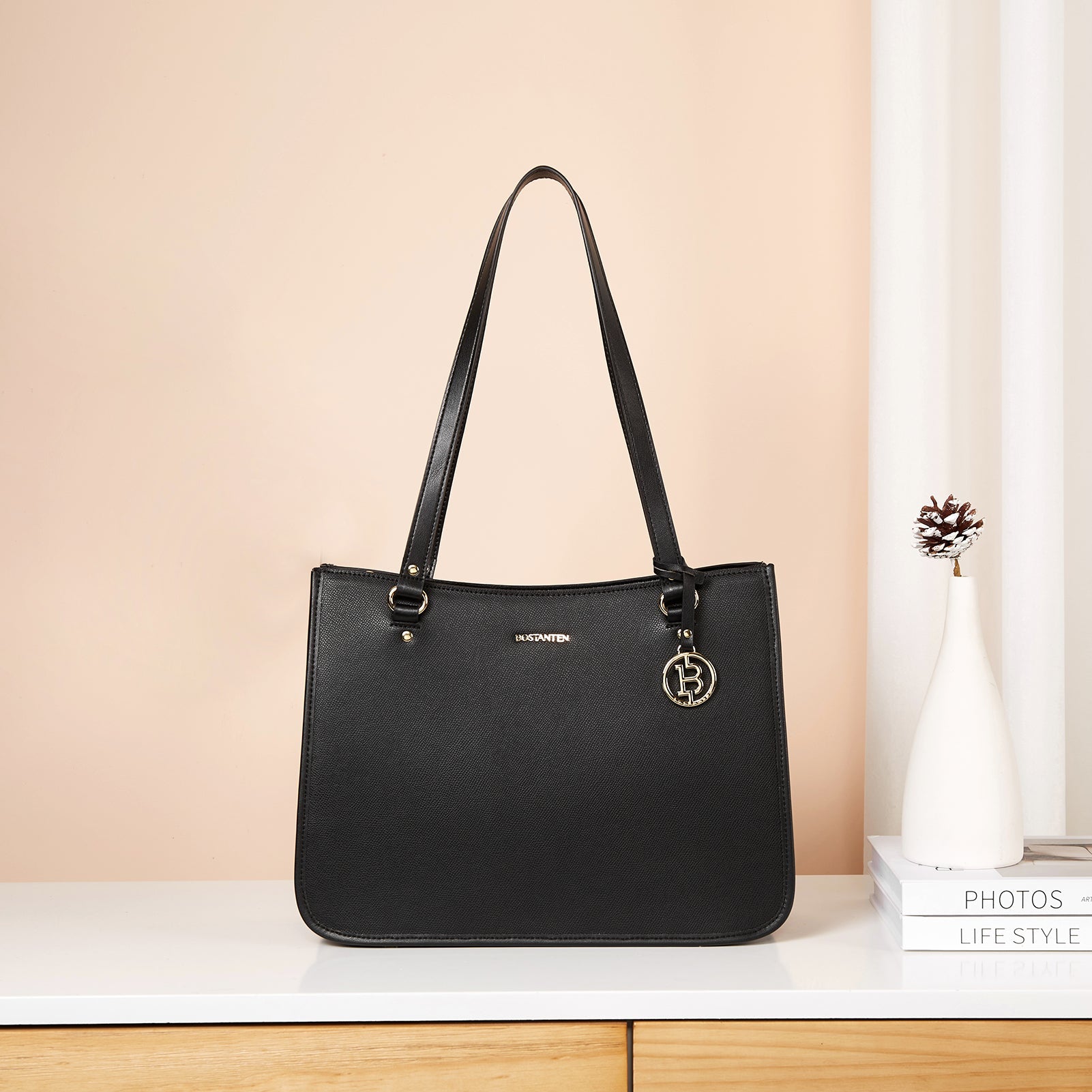 BOSTANTEN Leather Handbags Deigner Tote Bag Women Top-Handle Satchel Purses Shoulder Bags