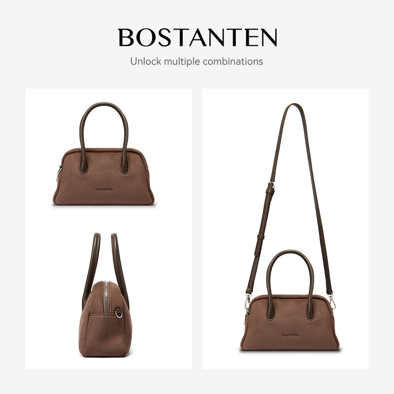 [Alma Bag] BOSTANTEN Crossbody Bag Women's Fabric Leather Suede Sling Bag Handbag Shoulder Bag