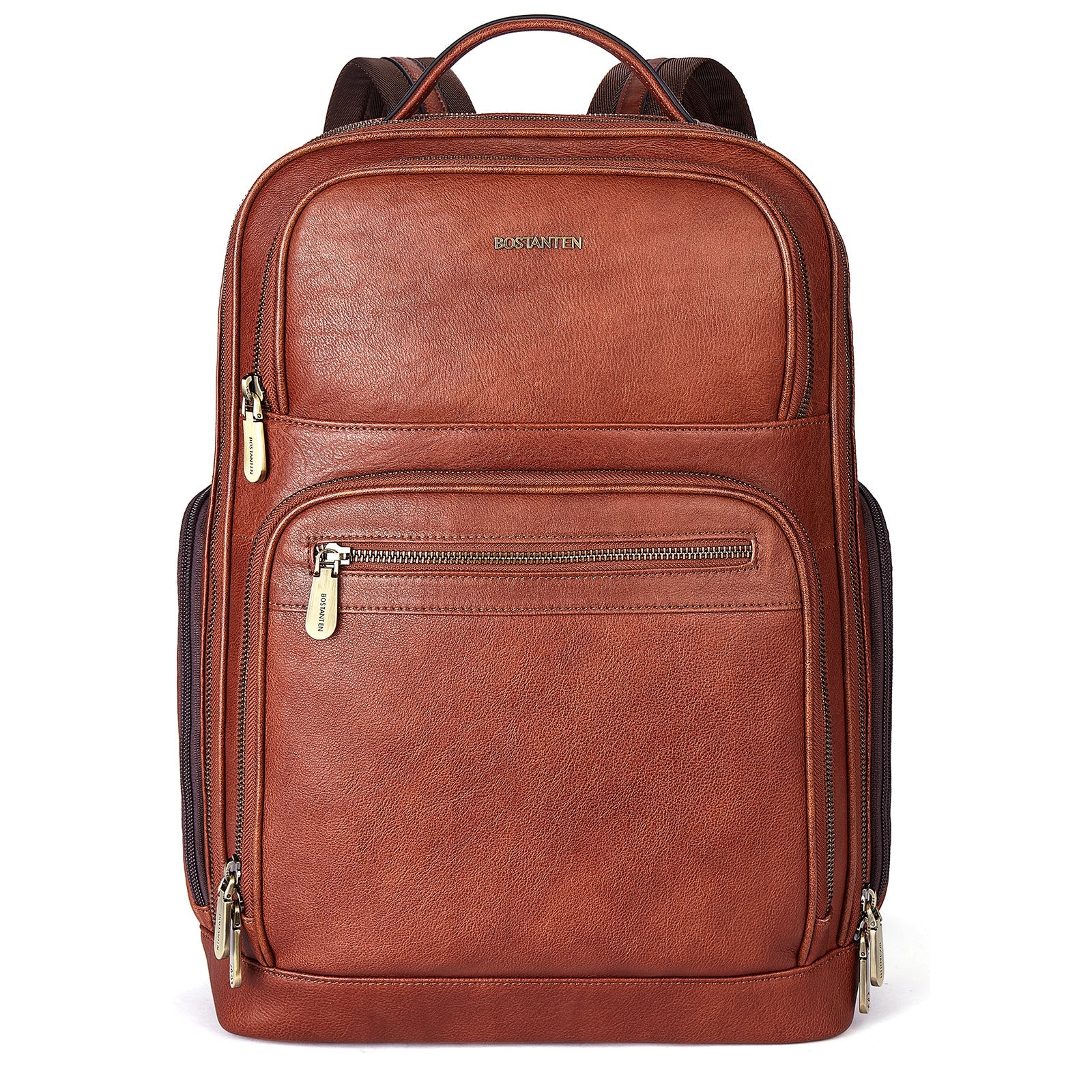 Premium Black Leather 15.6inch Laptop Backpack for Men