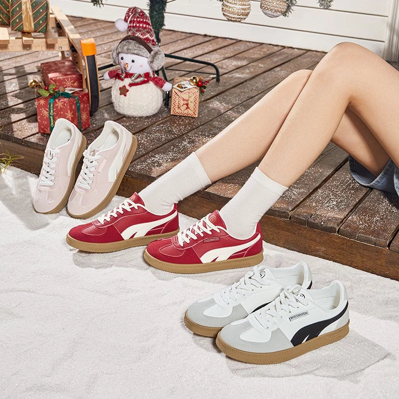 [Christy Shoes] BOSTANTEN Shoes Sneakers Lightweight and Comfortable – Design Casual Anti-slip Color Cream & Black